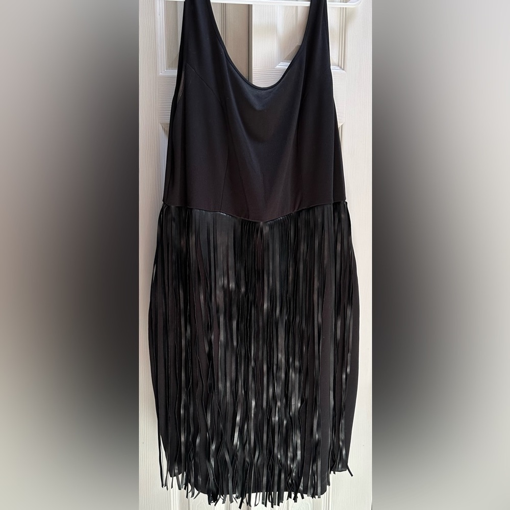 Black Pleather Flapper Dress